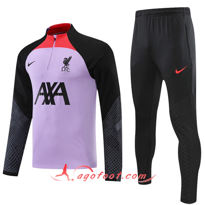 Ensemble Survetement de Foot FC Liverpool Pourpre/Noir 2022/2023