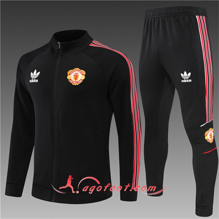 Ensemble Veste Survetement Manchester United Enfant Noir 2022/2023