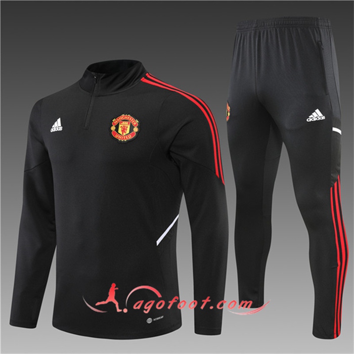 Ensemble Survetement de Foot Manchester United Enfant Noir 2022/2023