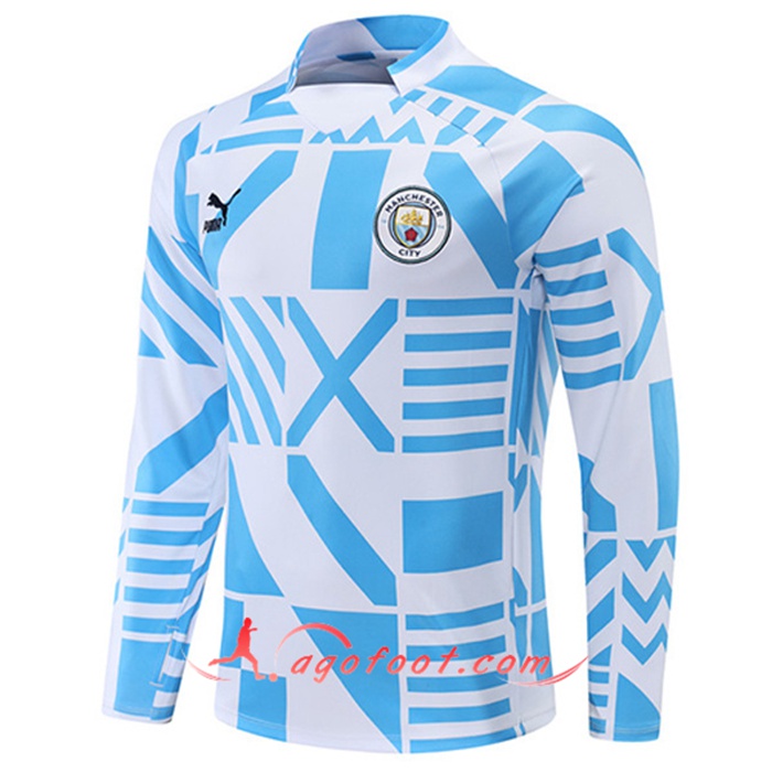 Sweatshirt Training Manchester City Bleu/Blanc 2022/2023