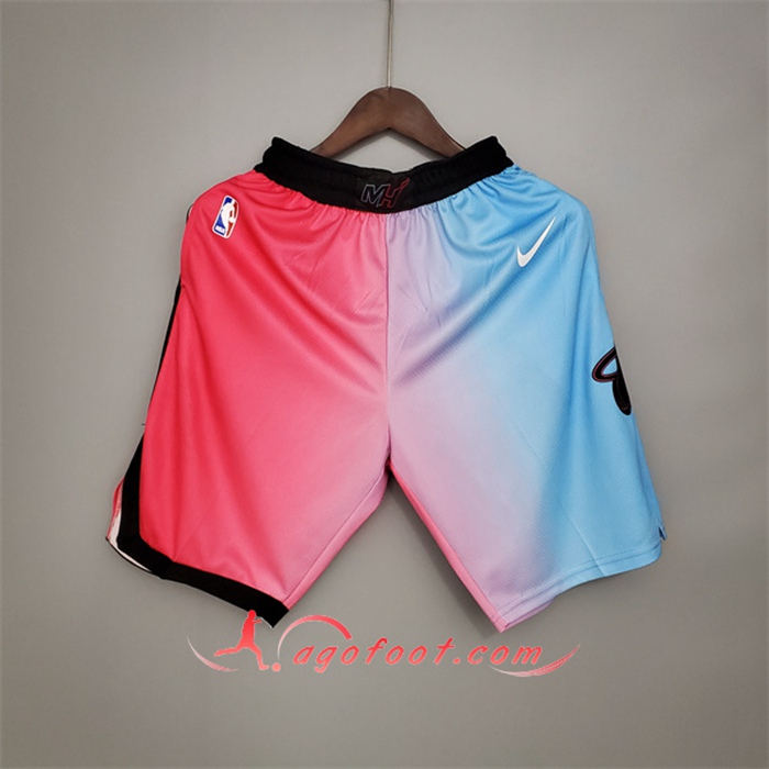 Nouveau Shorts NBA Miami Heat Rose/Bleu Gradient Color City Edition