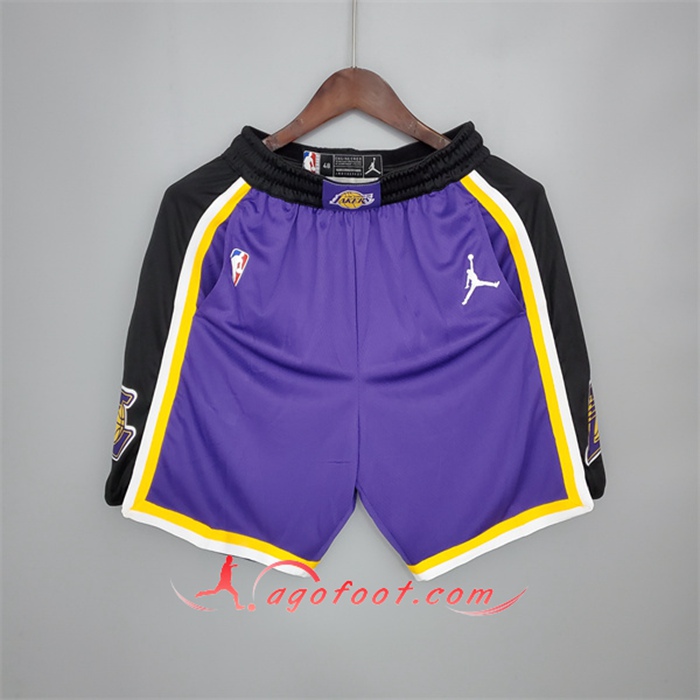 Shorts NBA Los Angeles Lakers Pourpre/Noir Side
