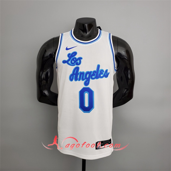 Maillot Los Angeles Lakers (Westbrook #0) Blanc Latin Night (High Head)