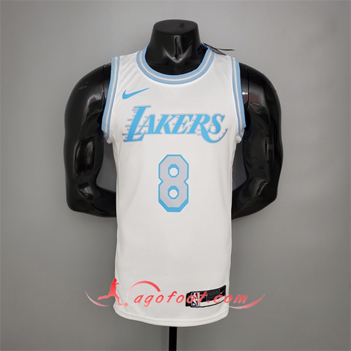 Maillot Los Angeles Lakers (Bryant #8) Blanc Encolure Ronde Retro Limited Edition