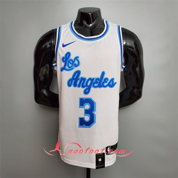 Maillot Los Angeles Lakers (Davis #3) Blanc Retro Night