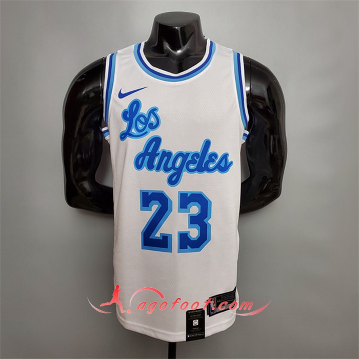 Maillot Los Angeles Lakers (James #23) Blanc Retro Night