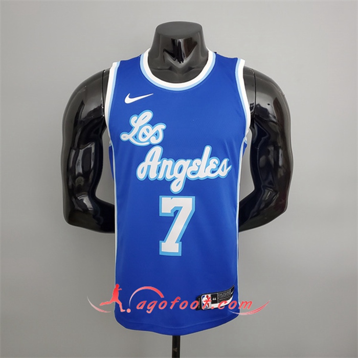 Maillot Los Angeles Lakers (Anthony #7) Bleu Latin Night (High Head)