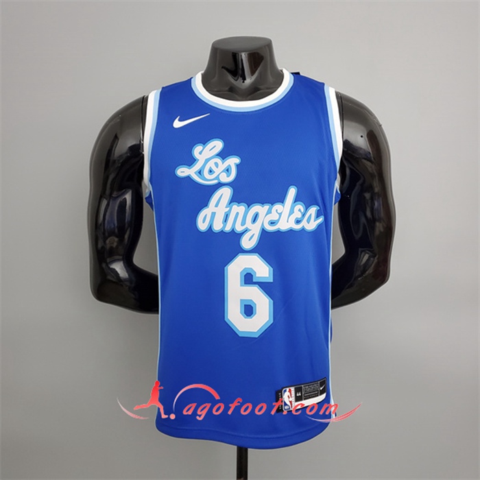 Maillot Los Angeles Lakers (James #6) Bleu Latin Night (High Head)