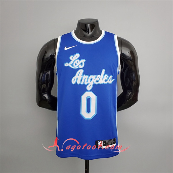 Maillot Los Angeles Lakers (Westbrook #0) Bleu Latin Night (High Head)