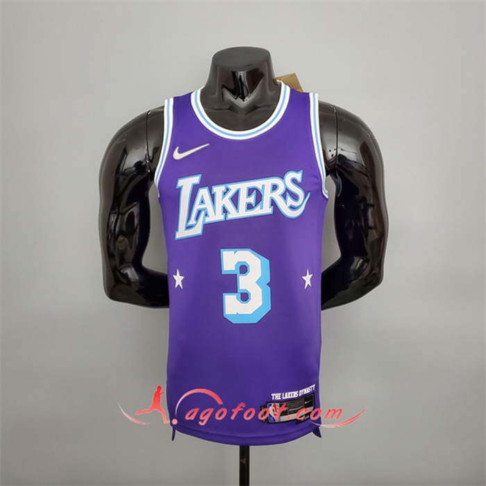 Maillot Los Angeles Lakers (Davis #3) Pourpre 75th Anniversary City Edition