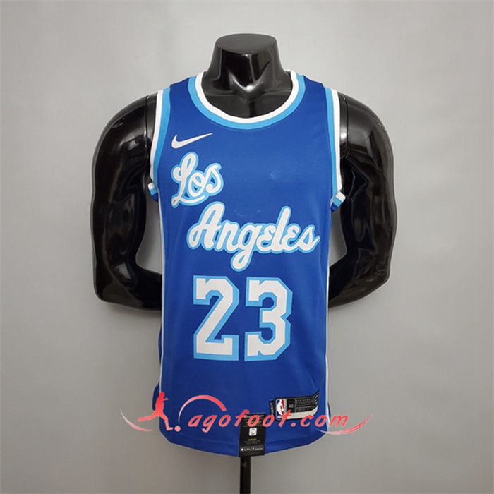 Maillot Los Angeles Lakers (James #23) Bleu Retro Night