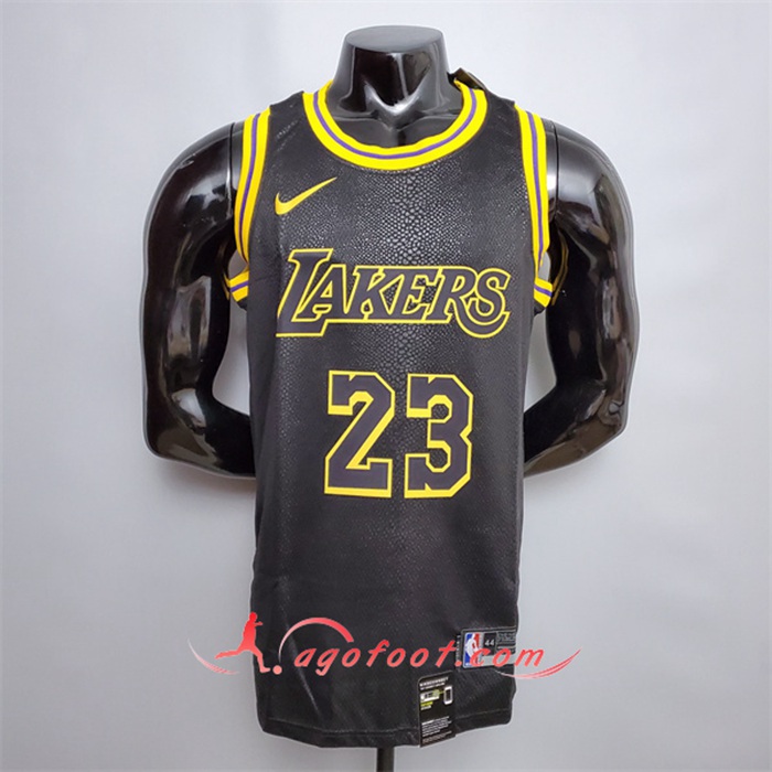 Nouveau Maillot Los Angeles Lakers (James #23) Noir