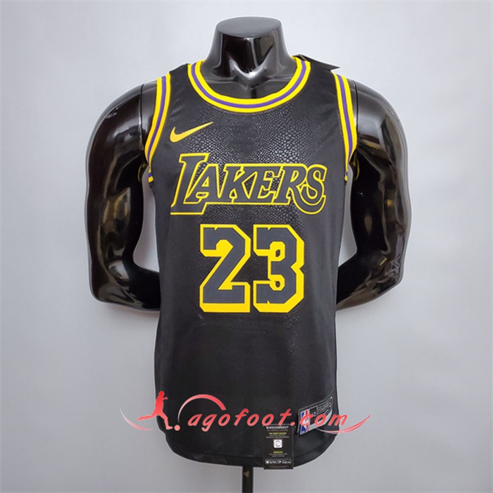 Nouveau Maillot Los Angeles Lakers (James #23) Noir