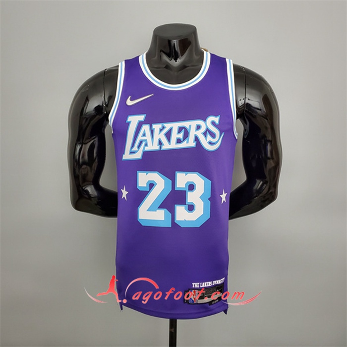 Maillot Los Angeles Lakers (James #23) Pourpre 75th Anniversary City Edition