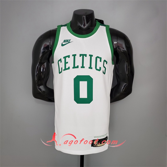 Maillot Boston Celtics (Tatum #0) Blanc 75th Anniversary