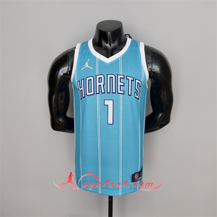 Maillot Charlotte Hornets (Ball #1) Bleu 75th Anniversary