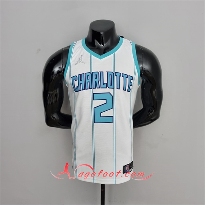 Maillot Charlotte Hornets (Ball #2) Blanc 75th Anniversary