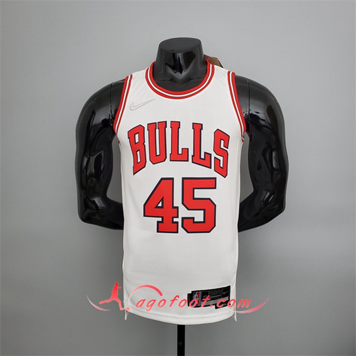 Maillot Chicago Bulls (Jordan #45) Blanc 75th Anniversary