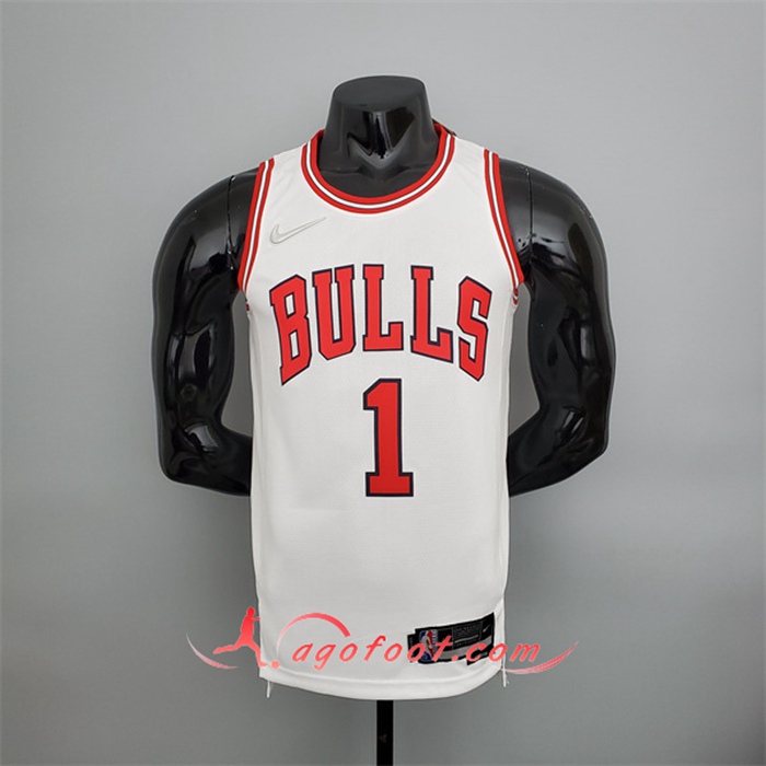 Maillot Chicago Bulls (Rose #1) Blanc 75th Anniversary
