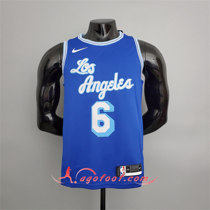 Maillot Los Angeles Lakers (James #6) 2021 Retro Bleu