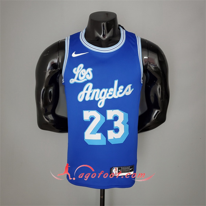 Maillot Los Angeles Lakers (James #23) 2021 Retro Bleu
