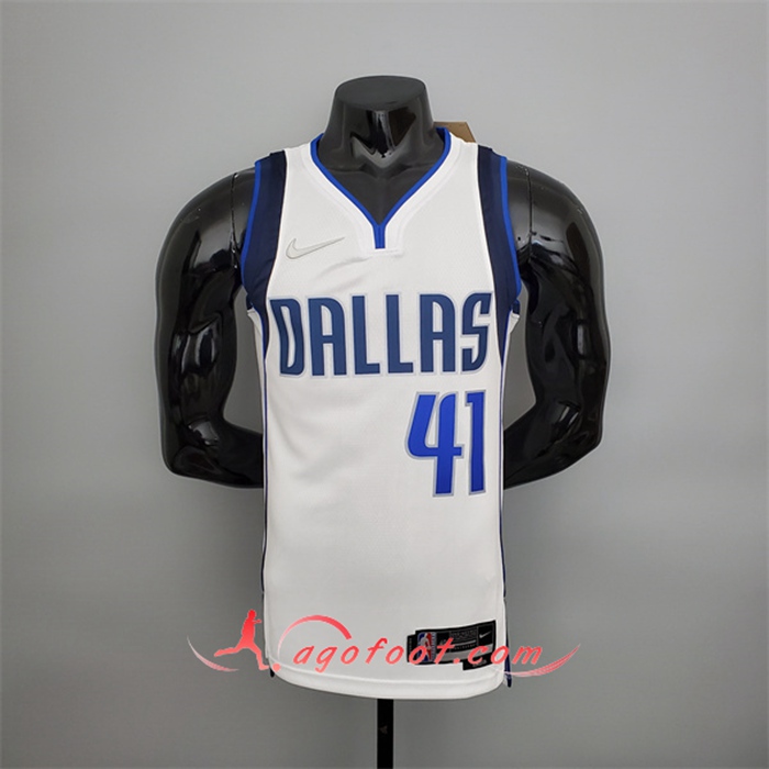 Maillot Dallas Mavericks (Nowitzki #41) Blanc 75th Anniversary