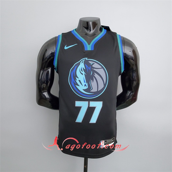 Maillot Dallas Mavericks (Doncic #77) Noir Big Bull Head