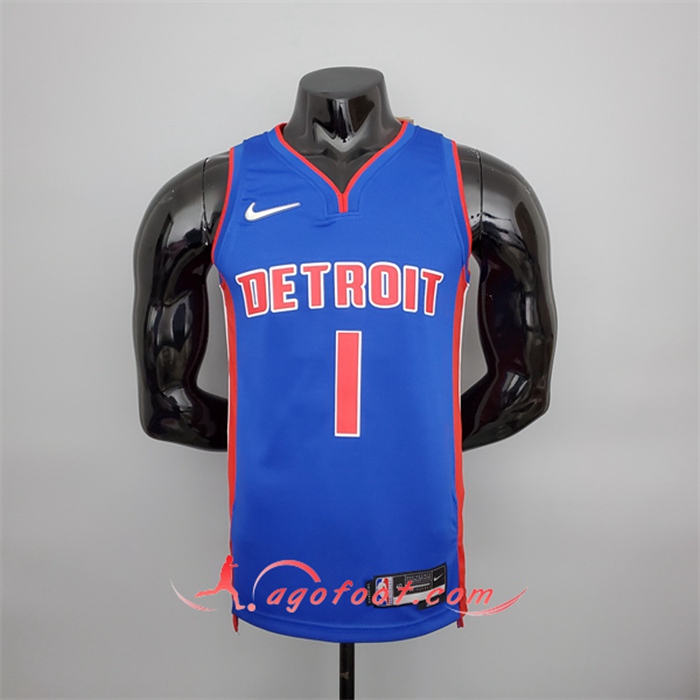 Maillot Detroit Pistons (Iverson #1) Bleu 75th Anniversary