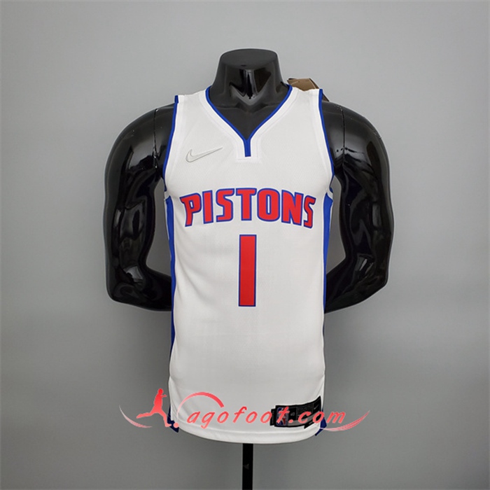 Maillot Detroit Pistons (Iverson #1) Blanc 75th Anniversary
