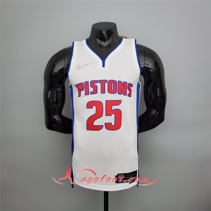 Maillot Detroit Pistons (Rose #25) Blanc 75th Anniversary