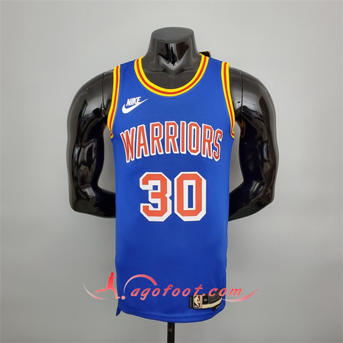 Maillot Golden State Warriors (Curry #30) Bleu Retro 75th Anniversary