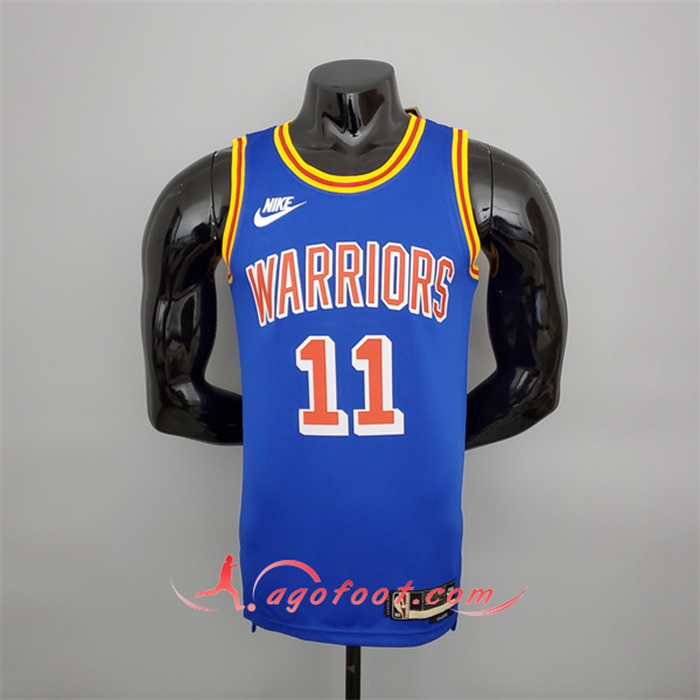 Maillot Golden State Warriors (Thompson #11) Bleu Retro 75th Anniversary