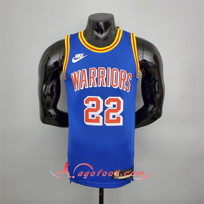 Maillot Golden State Warriors (Wiggins #22) Bleu Retro 75th Anniversary