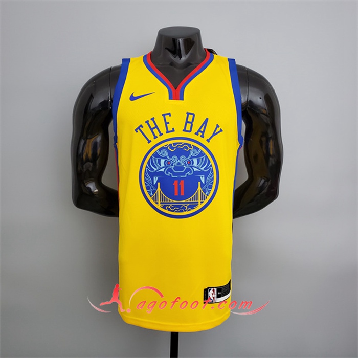 Maillot Golden State Warriors (Thompson #11) 2018 Jaune Chinese Dragon Robe