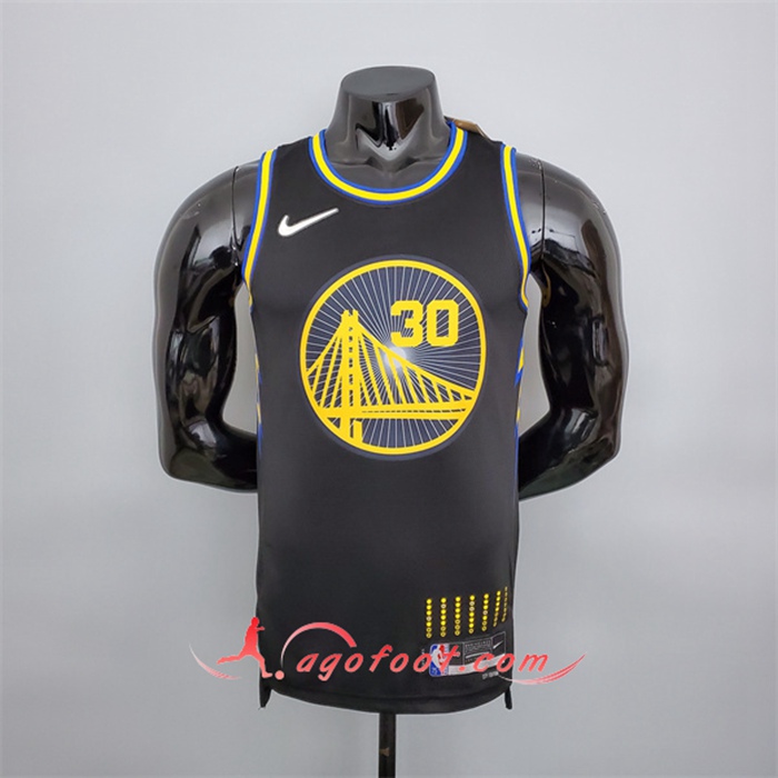 Maillot Golden State Warriors (Curry #30) Noir 75th Anniversary City Edition