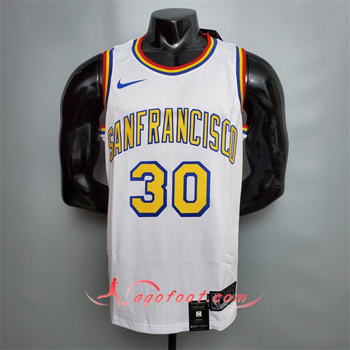 Maillot Golden State Warriors (Curry #30) Retro Blanc