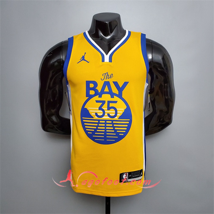 Nouveau Maillot Golden State Warriors (Durant #35) Jaune