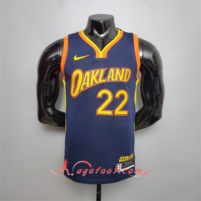 Nouveau Maillot Golden State Warriors (Wiggins #22) Bleu Royal City Edition