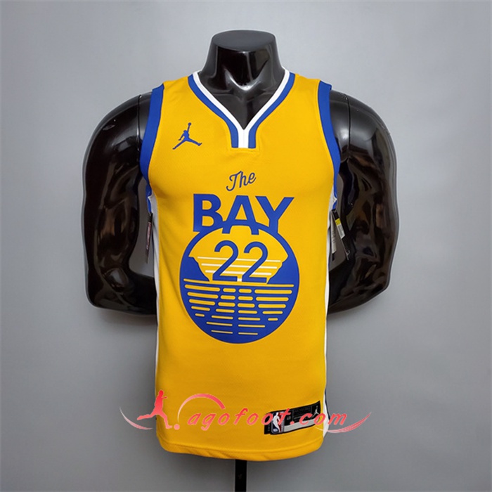 Nouveau Maillot Golden State Warriors (Wiggins #22) Jaune