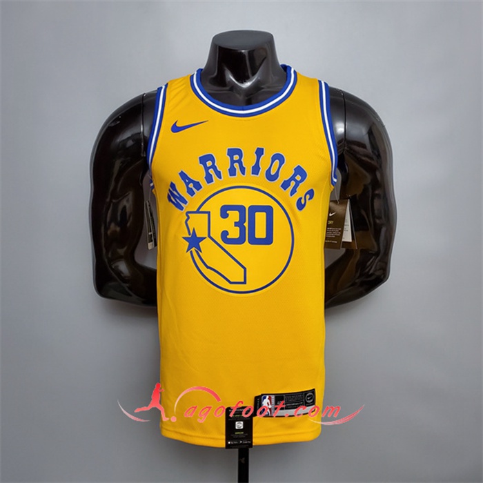 Maillot Golden State Warriors (Curry #30) Jaune Retro Version