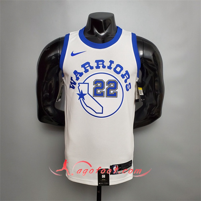 Maillot Golden State Warriors (Wiggins #22) Blanc Retro Version