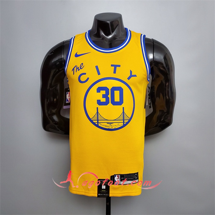 Maillot Golden State Warriors (Curry #30) Jaune Tram Version
