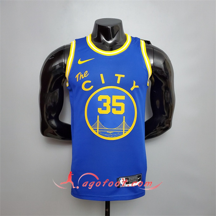 Maillot Golden State Warriors (Durant #35) Bleu Tram Version