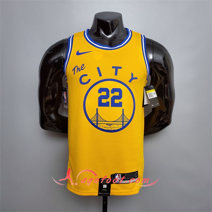 Maillot Golden State Warriors (Wiggins #22) Jaune Tram Version