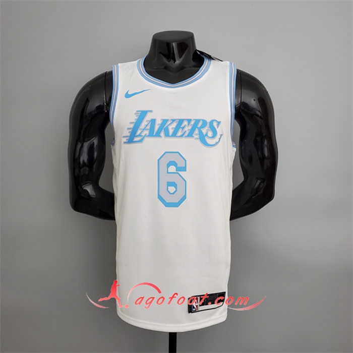 Maillot Los Angeles Lakers (James #6) 2021 Retro Blanc
