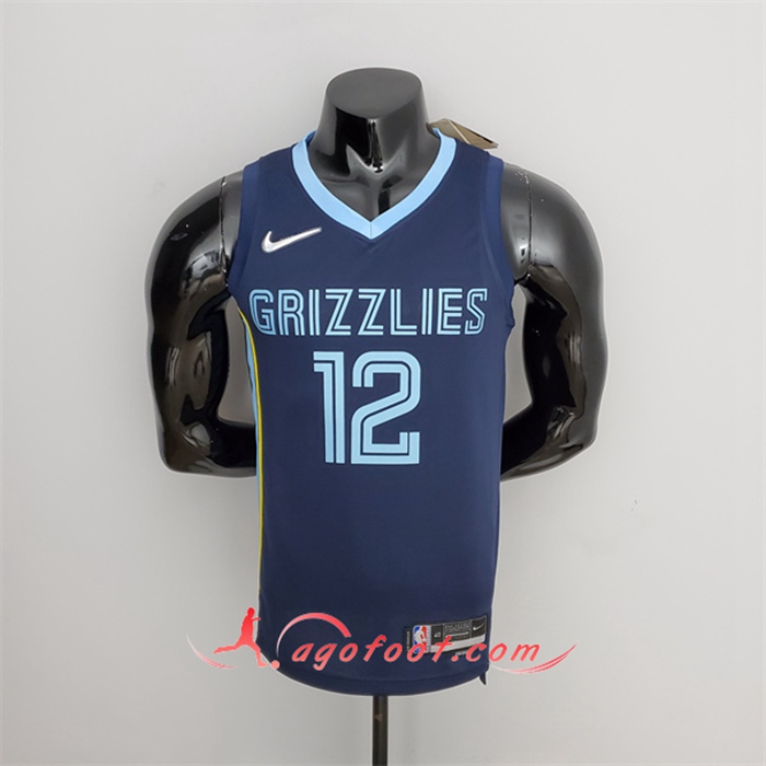 Maillot Memphis Grizzlies (Morant #12) Bleu Marins 75th Anniversary