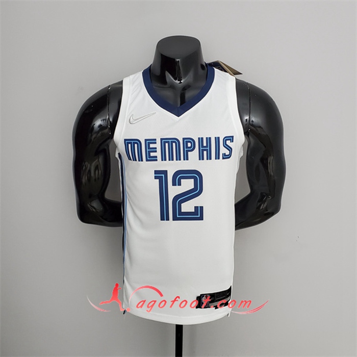 Maillot Memphis Grizzlies (Morant #12) Blanc 75th Anniversary