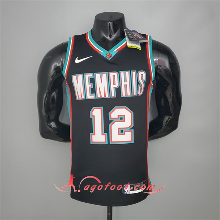 Maillot Memphis Grizzlies (Morant #12) Retro Noir