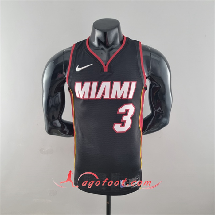 Maillot Miami Heat (Wade #3) Noir 75th Anniversary