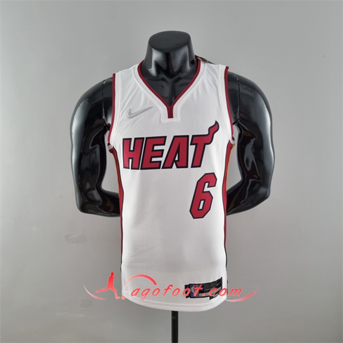 Maillot Miami Heat (James #6) Blanc 75th Anniversary